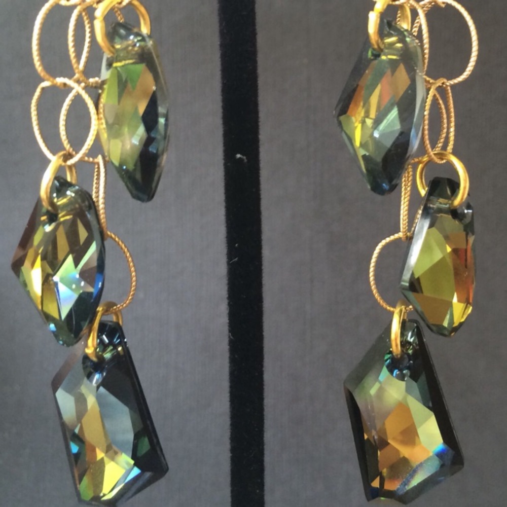 Swarovski Crystals and Vermeil Earrings